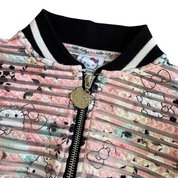 Hello Kitty Jacket Full Zip Toddle Girl Size 3T Long Sleeve Pink Mesh - Picture 2 of 5